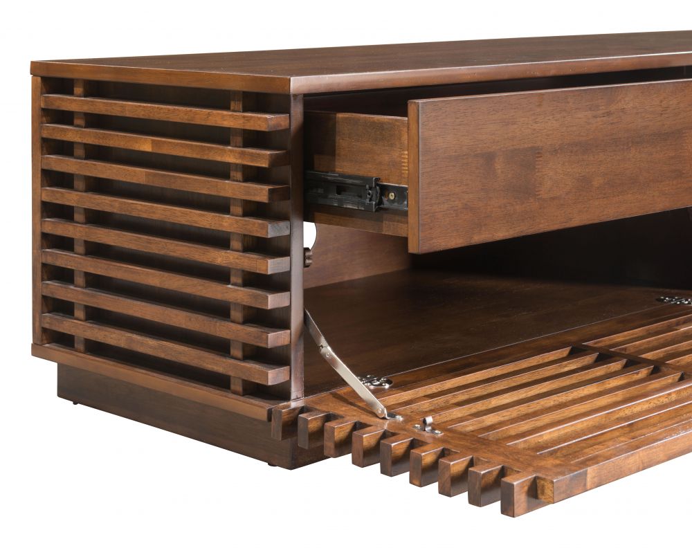 Linea Wide Entertainment Stand Walnut - Stylish & Spacious Entertainment Stand with a Warm Walnut Finish for a Modern and Functional Look