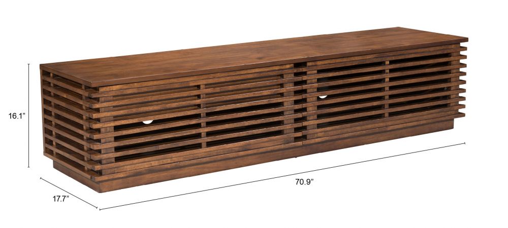 Linea Wide Entertainment Stand Walnut - Stylish & Spacious Entertainment Stand with a Warm Walnut Finish for a Modern and Functional Look