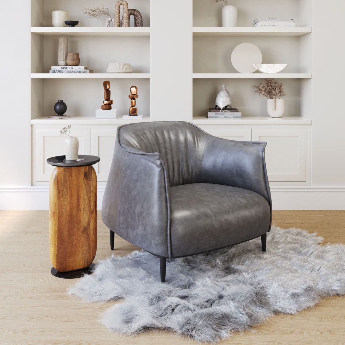 Julian Accent Chair - Gray Stylish and Comfortable Upholstered Chair for Modern Living Spaces
