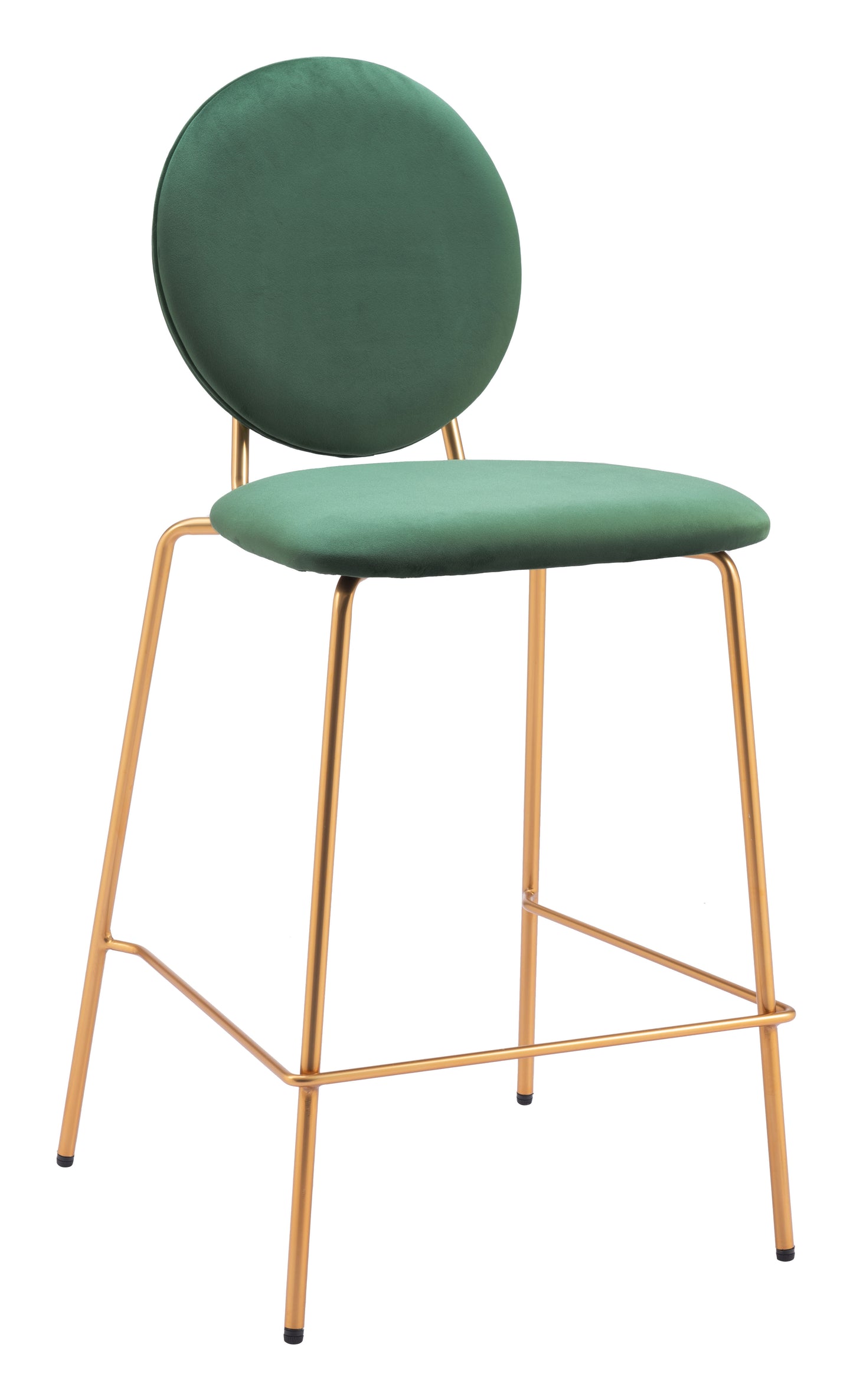 Odessa Counter Stool Set of 2 - Stylish Green & Gold Design for Modern Spaces
