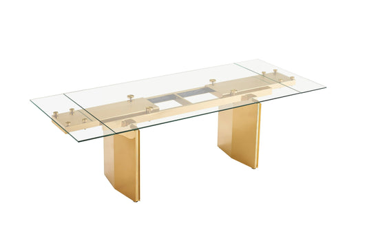 Modrest Nassim Extendable Dining Table β Glam Glass Design for Elegant Dining Rooms