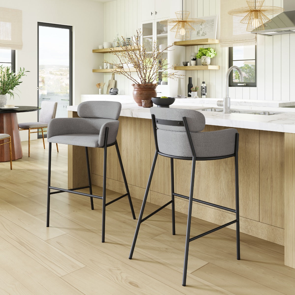 Bremor Barstool Slate Gray β Sleek and Modern Slate Gray Barstool for Kitchen or Home Bar Area