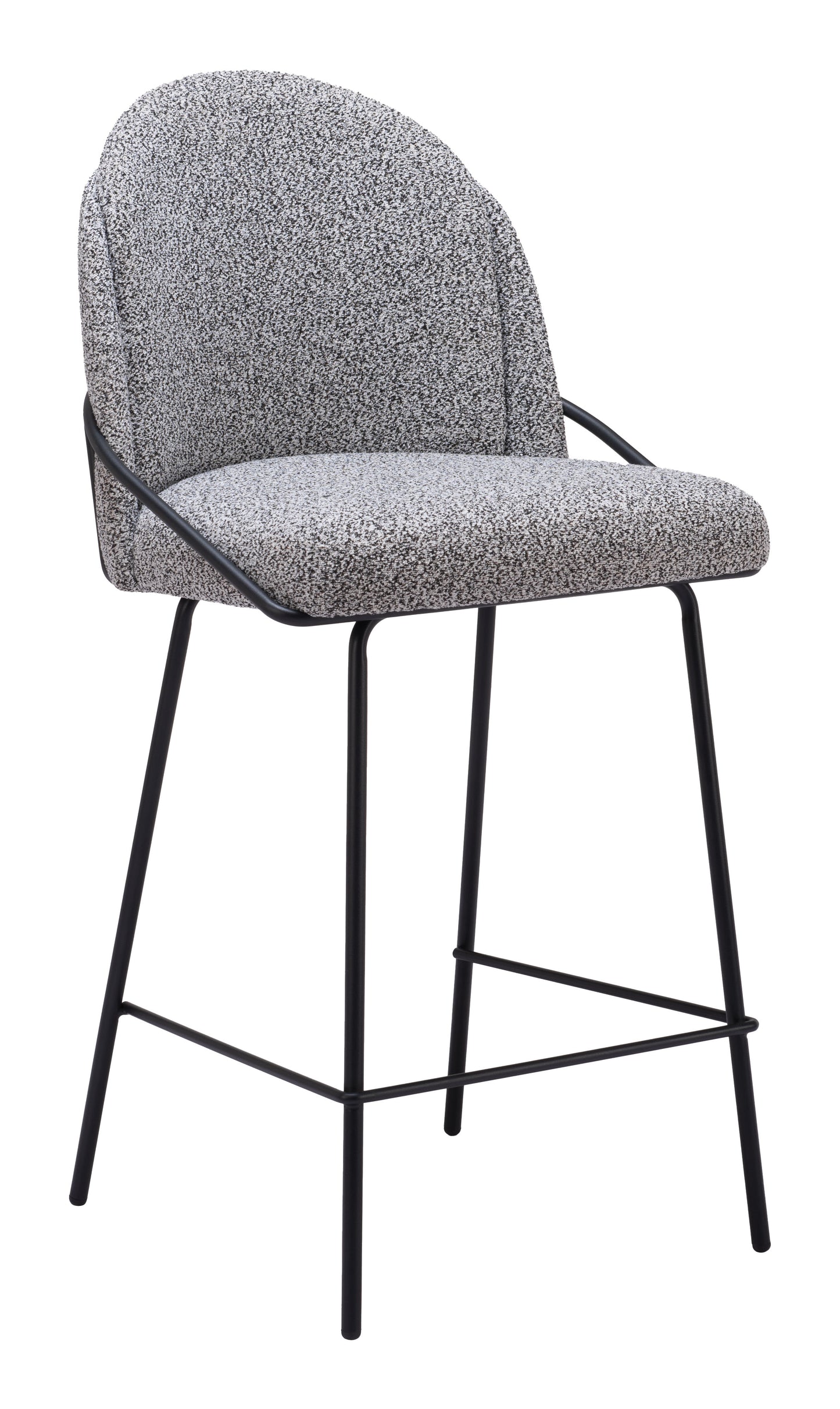 Jambi Counter Stool Set of 2 - Black & White Stylish and Modern Upholstered Stools for Contemporary Kitchens and Dining Areas