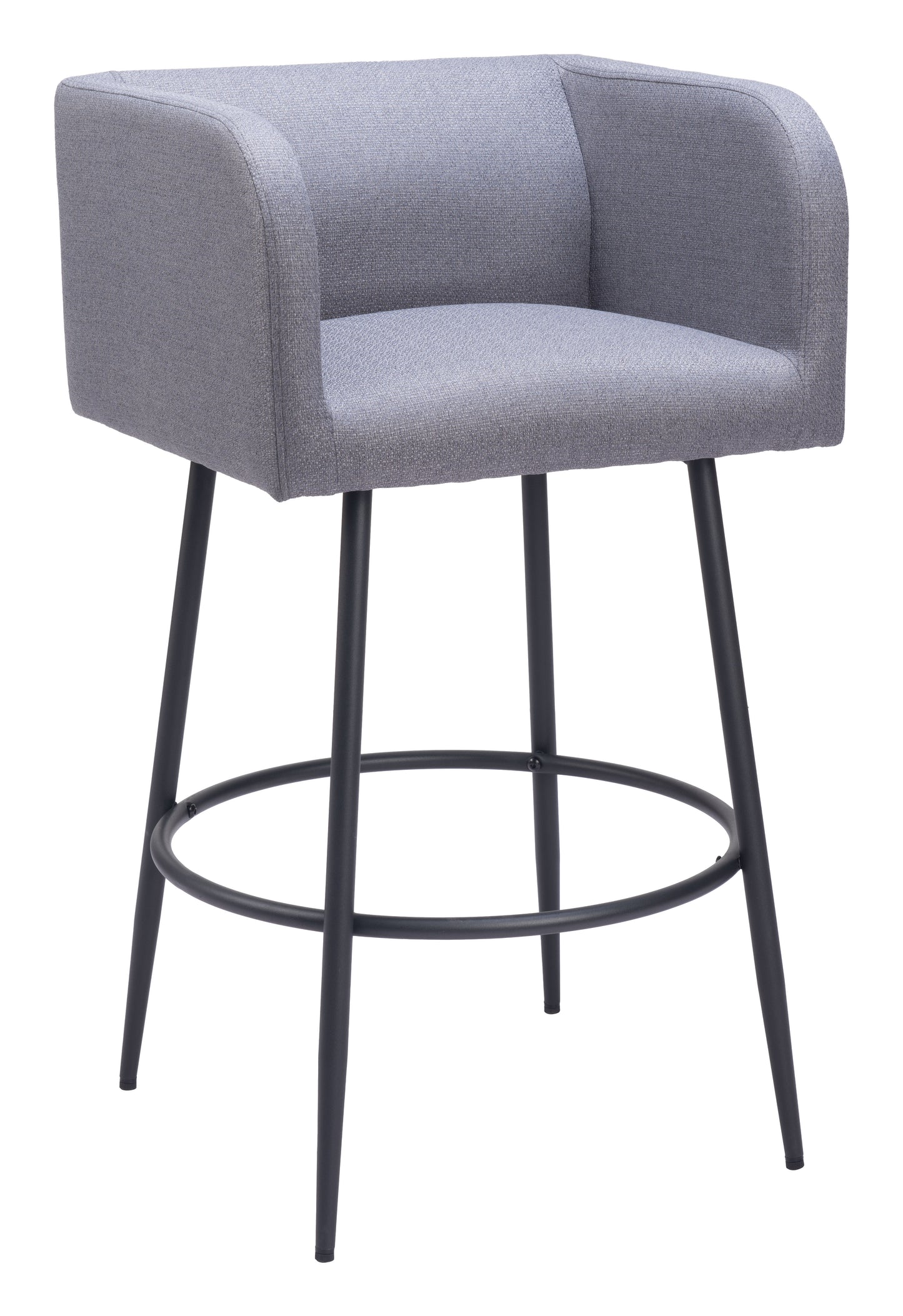 Horbat Barstool Set of 2 - Gray Modern and Stylish Upholstered Barstools for Contemporary Kitchens and Bars
