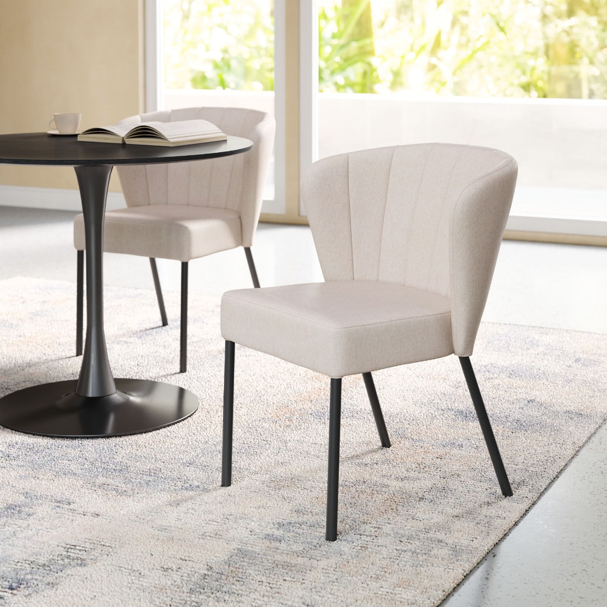 Aimee Dining Chair Set of 2 - Elegant Beige Design for Chic Dining Rooms and Modern Interiors