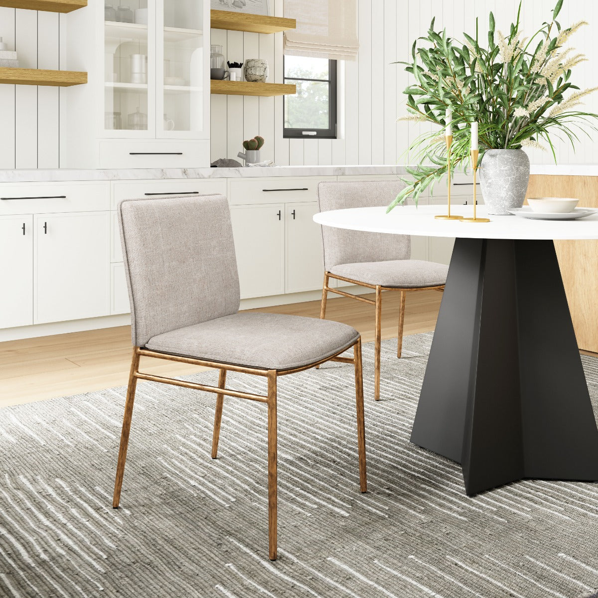 Nordvest Dining Chair Beige & Gold β Stylish Beige & Gold Dining Chair for Sophisticated Dining Rooms