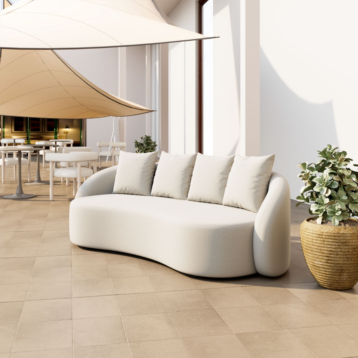 Sunny Isles Sofa Beige - Elegant & Cozy Sofa with a Soft Beige Upholstery for a Timeless, Contemporary Look