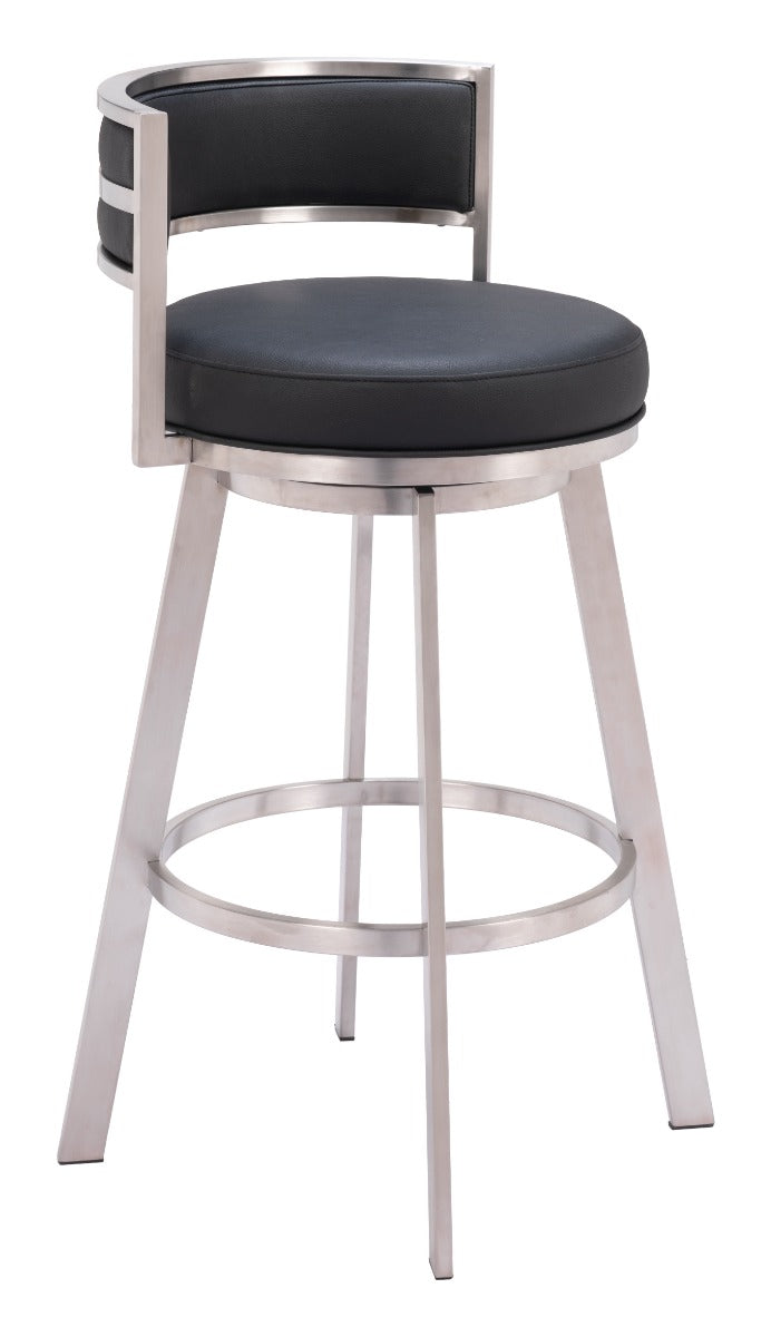 Gimsby Swivel Barstool - Black Sleek and Comfortable Swivel Barstool for Modern Kitchens and Home Bars