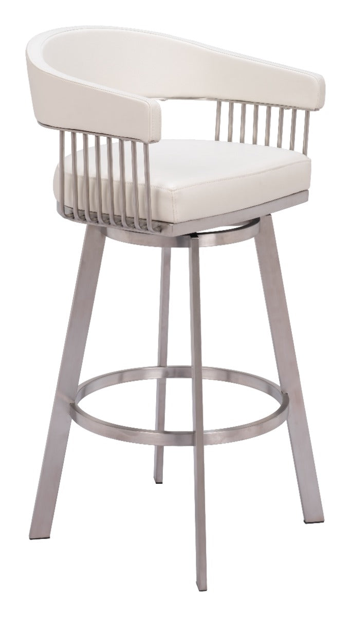 Bantry Swivel Barstool - White Stylish and Comfortable Swivel Barstool for Modern Kitchens and Bars