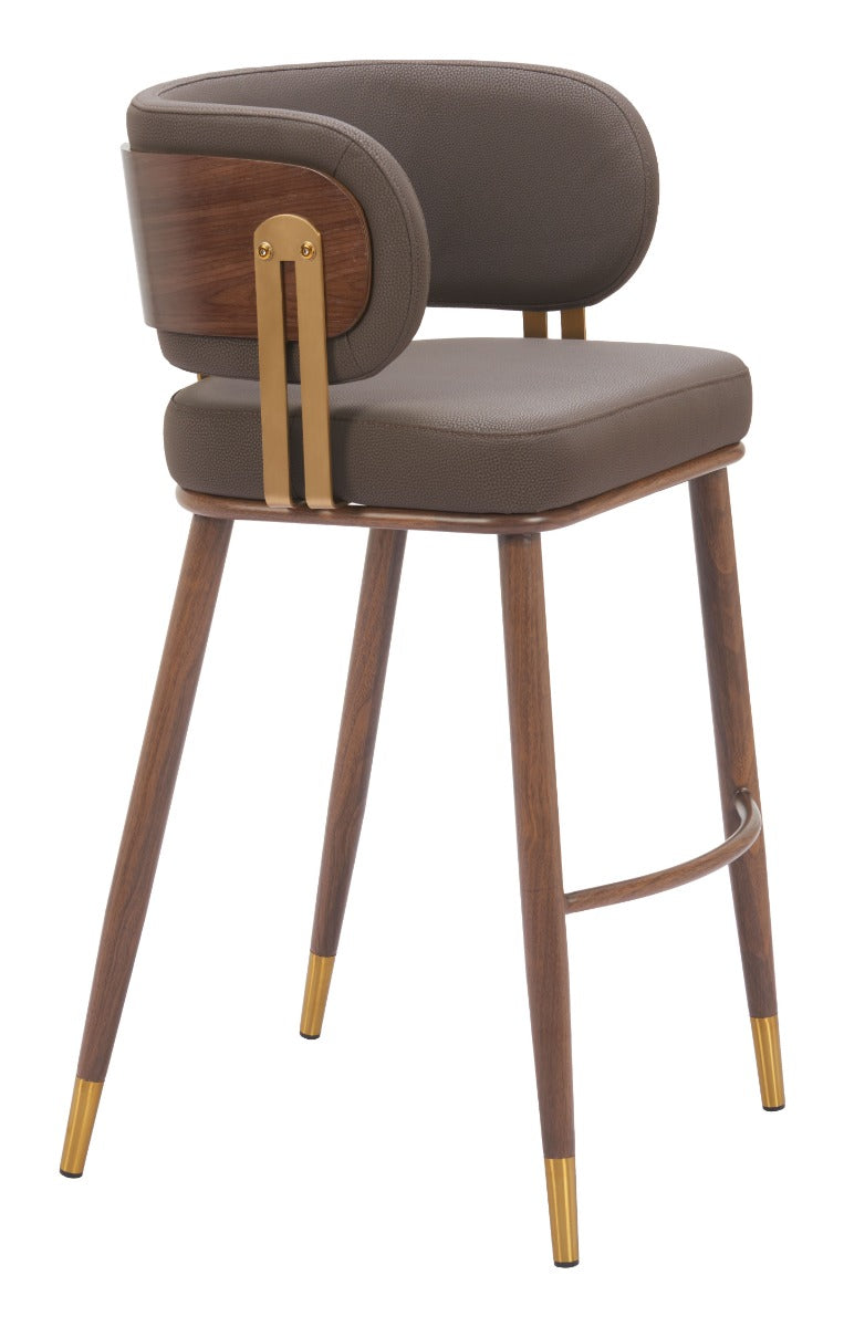 Brew Barstool (Set of 2) Brown & Walnut β Stylish and Durable Brown & Walnut Barstools for Contemporary Kitchens or Bars