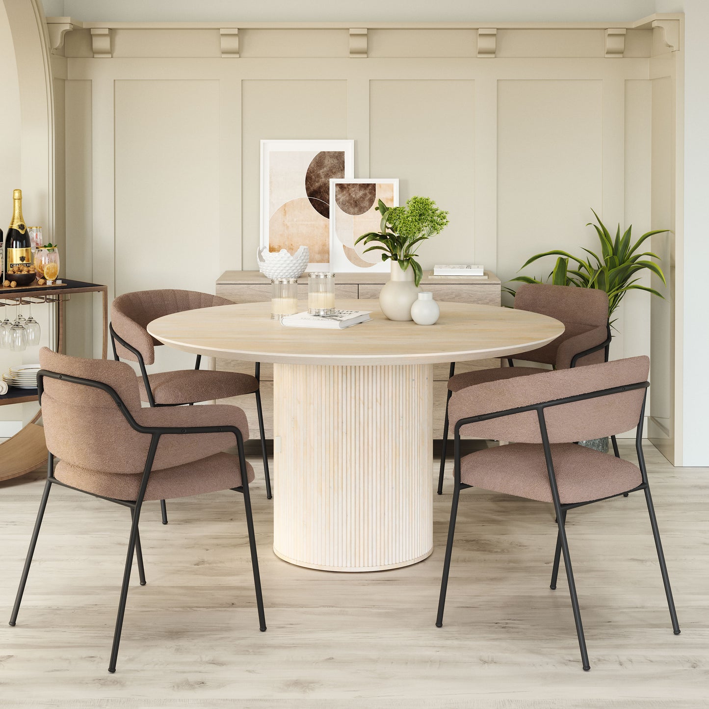 Izola Dining Table - Natural Sleek and Elegant Dining Table for Modern Dining Spaces