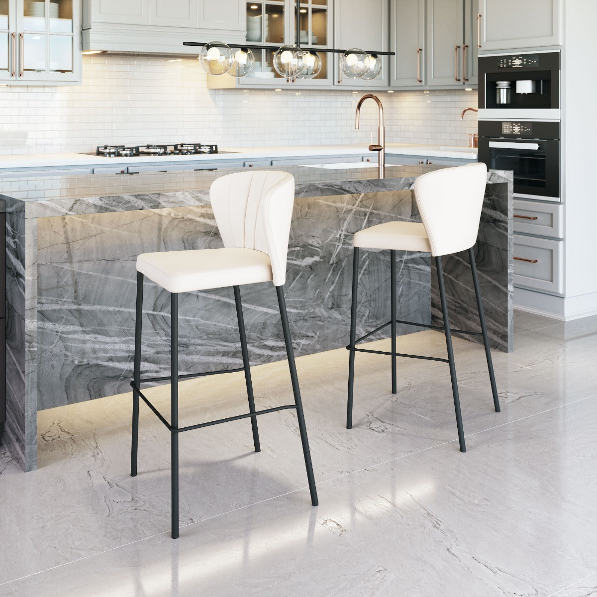 Linz Barstool Set of 2 - Stylish Cream Design for Elegant Home Bars and Dining Areas