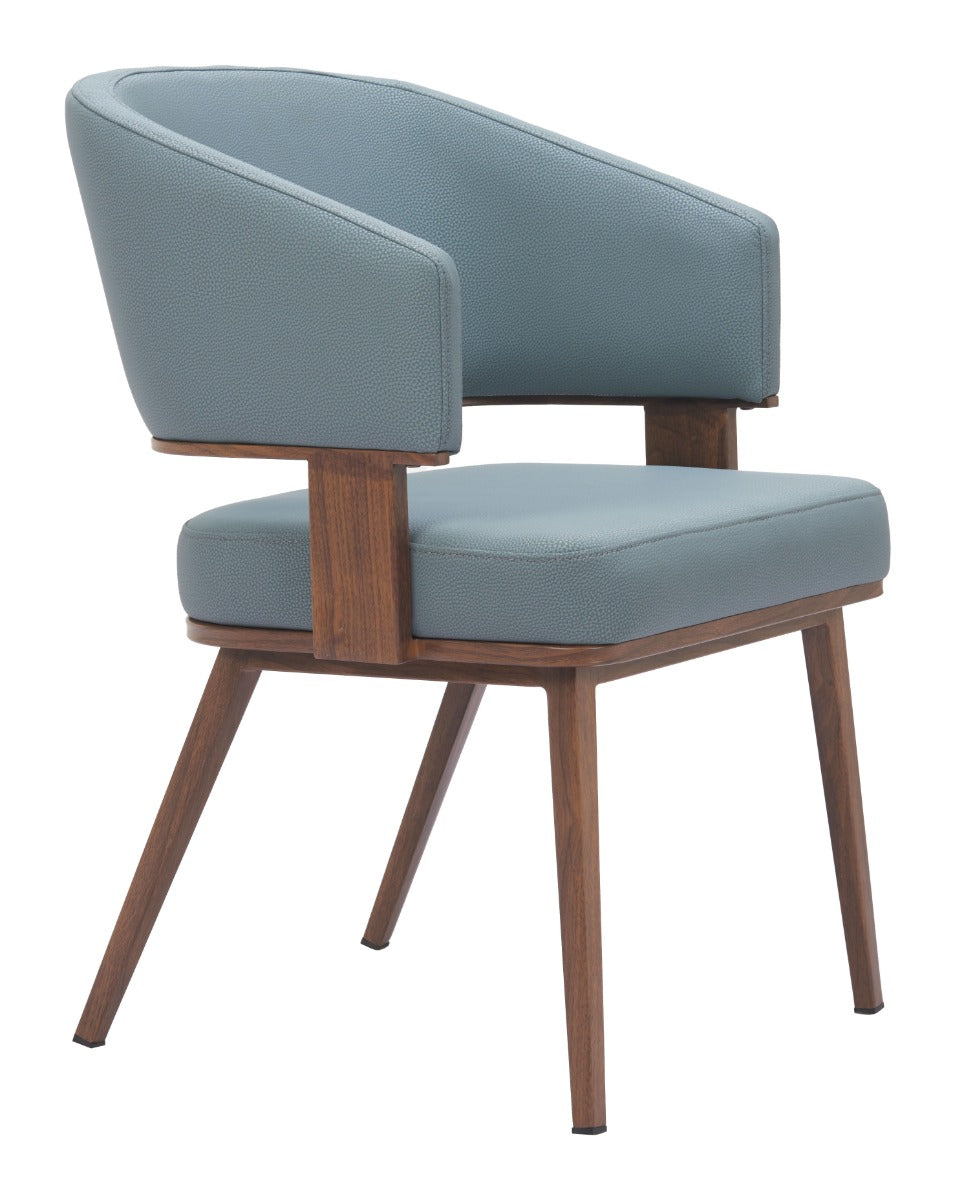 Poise Dining Chair (Set of 2) Azure Gray & Walnut β Elegant and Comfortable Azure Gray & Walnut Dining Chairs for Modern Dining Rooms
