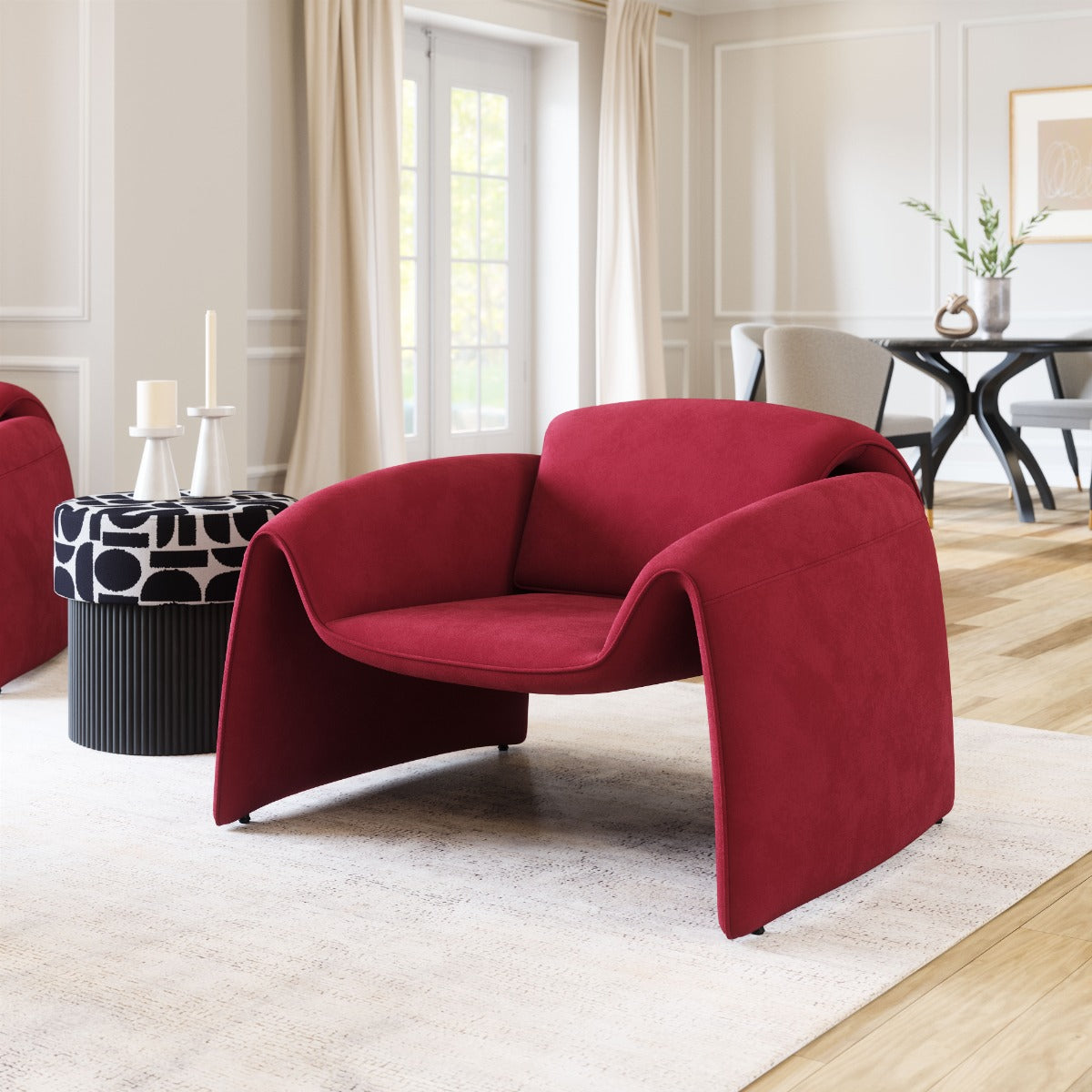 Horten Accent Chair - Red Bold and Comfortable Accent Chair for Modern Living Spaces