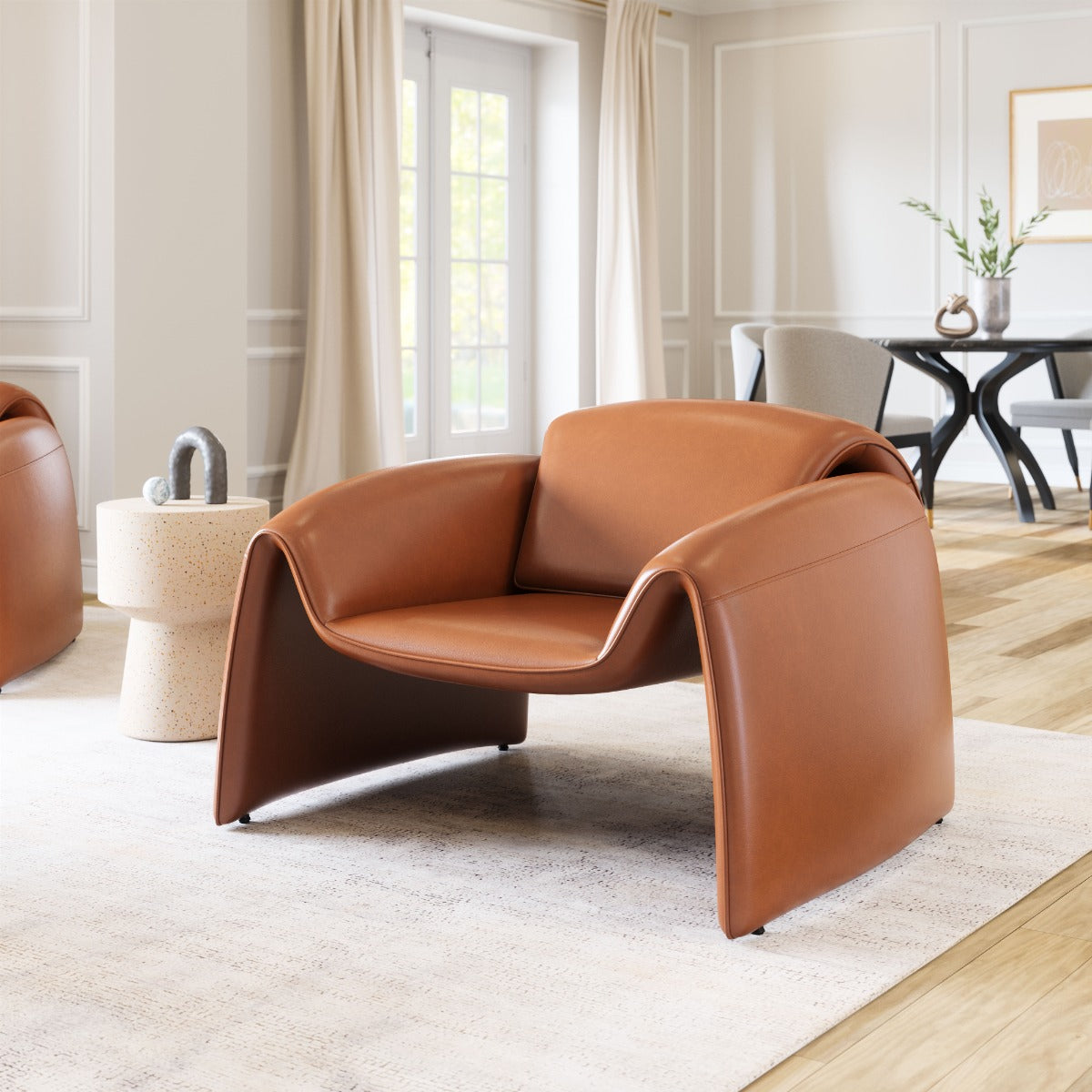 Horten Accent Chair - Brown Stylish and Cozy Accent Chair for Modern Living Rooms