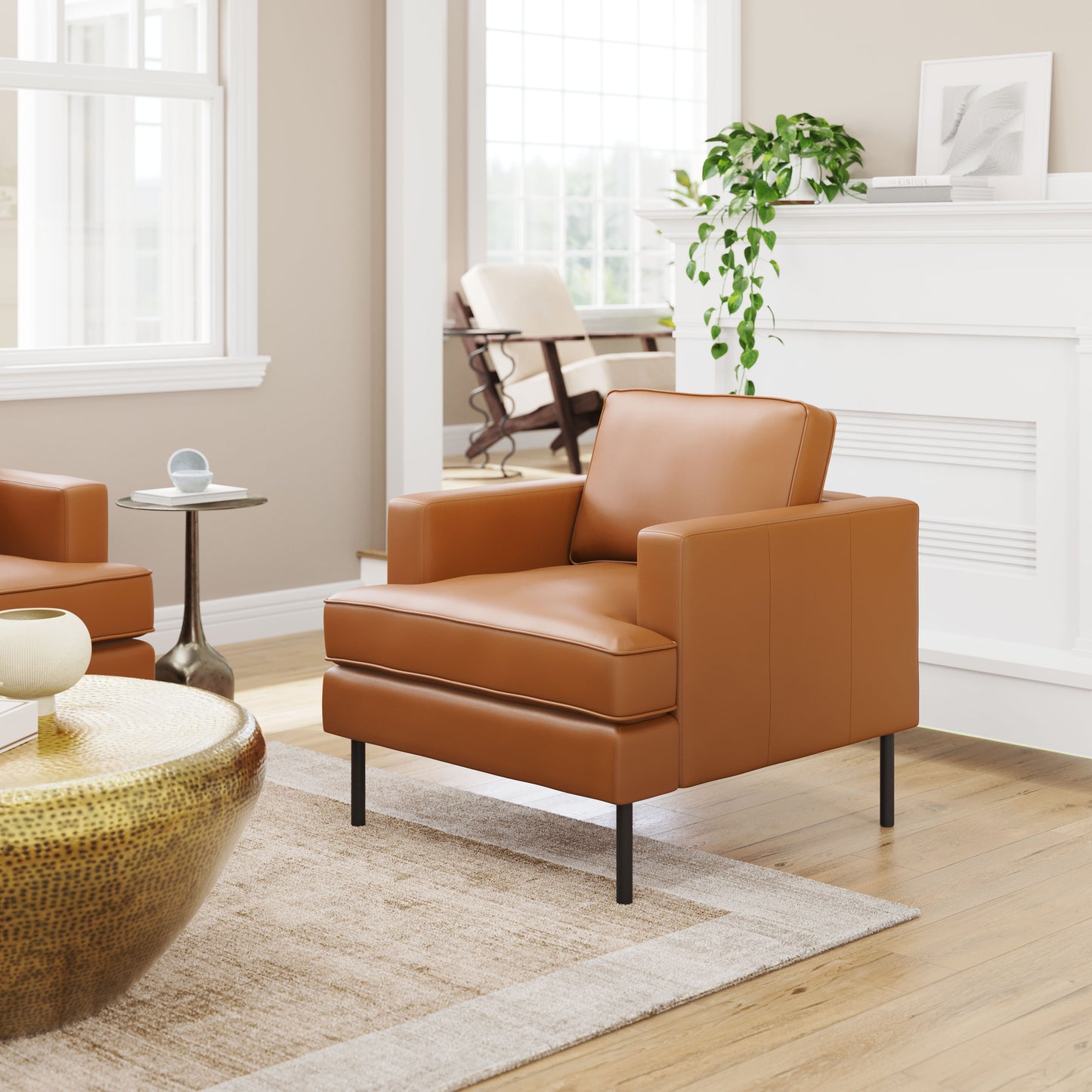 Decade Armchair - Brown Elegant and Cozy Upholstered Armchair for Modern Living Spaces