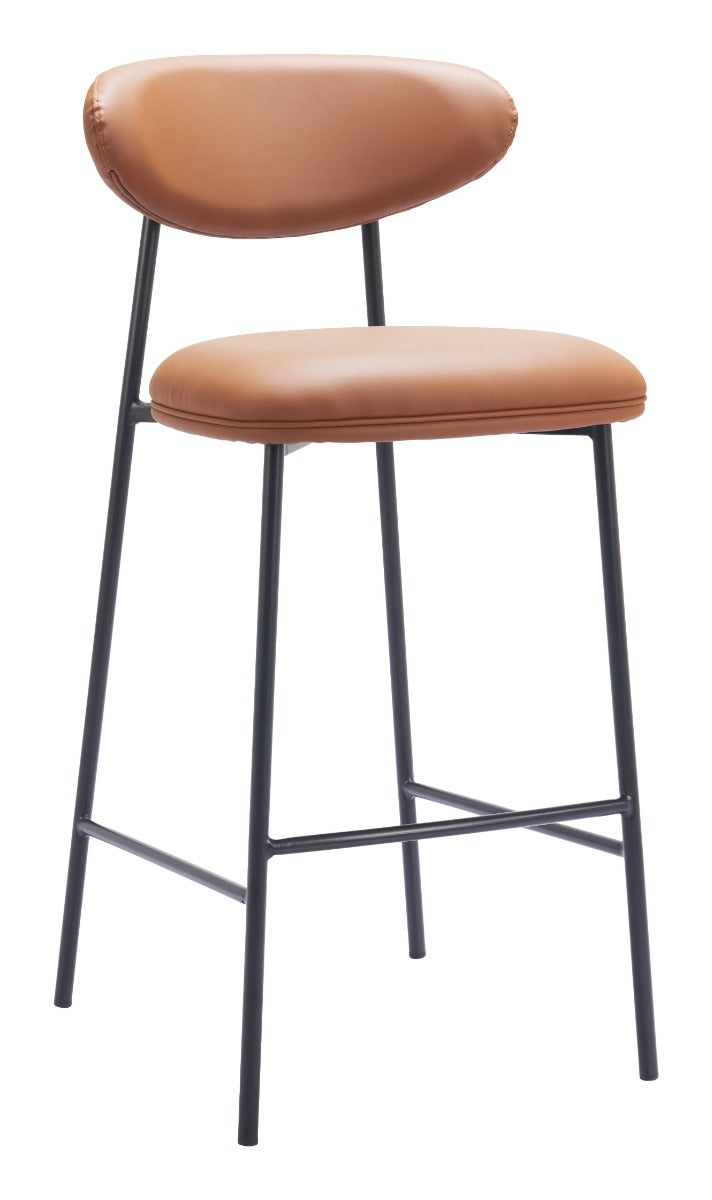 Rorun Barstool (Set of 2) Brown β Stylish and Comfortable Brown Barstools for Modern Kitchens or Bars