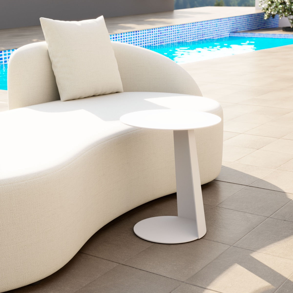 Sunny Isles Side Table White - Elegant & Chic Side Table with a Crisp White Finish for a Fresh, Modern Look