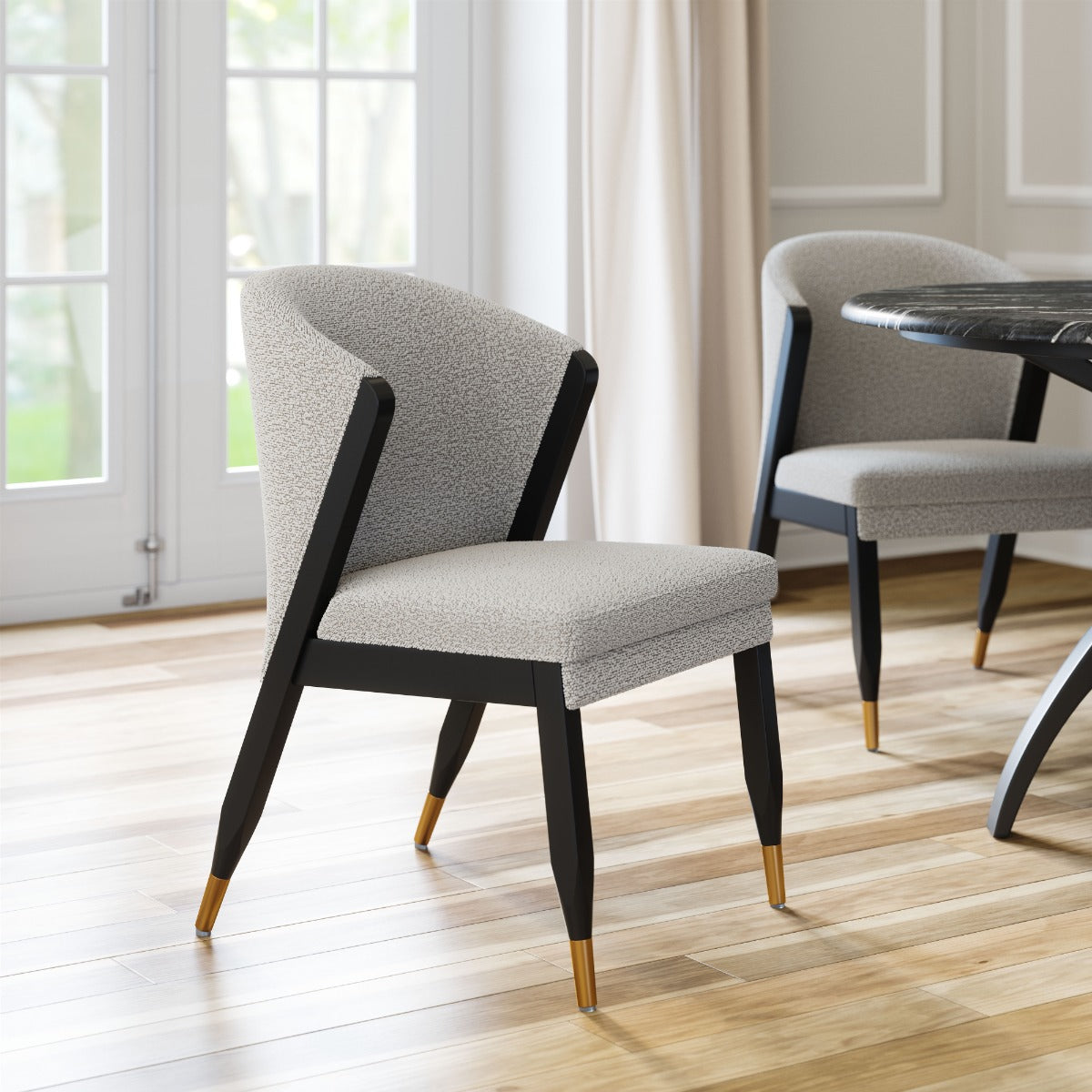 Pula Dining Chair - Misty Gray Modern and Comfortable Upholstered Chair for Stylish Dining Rooms
