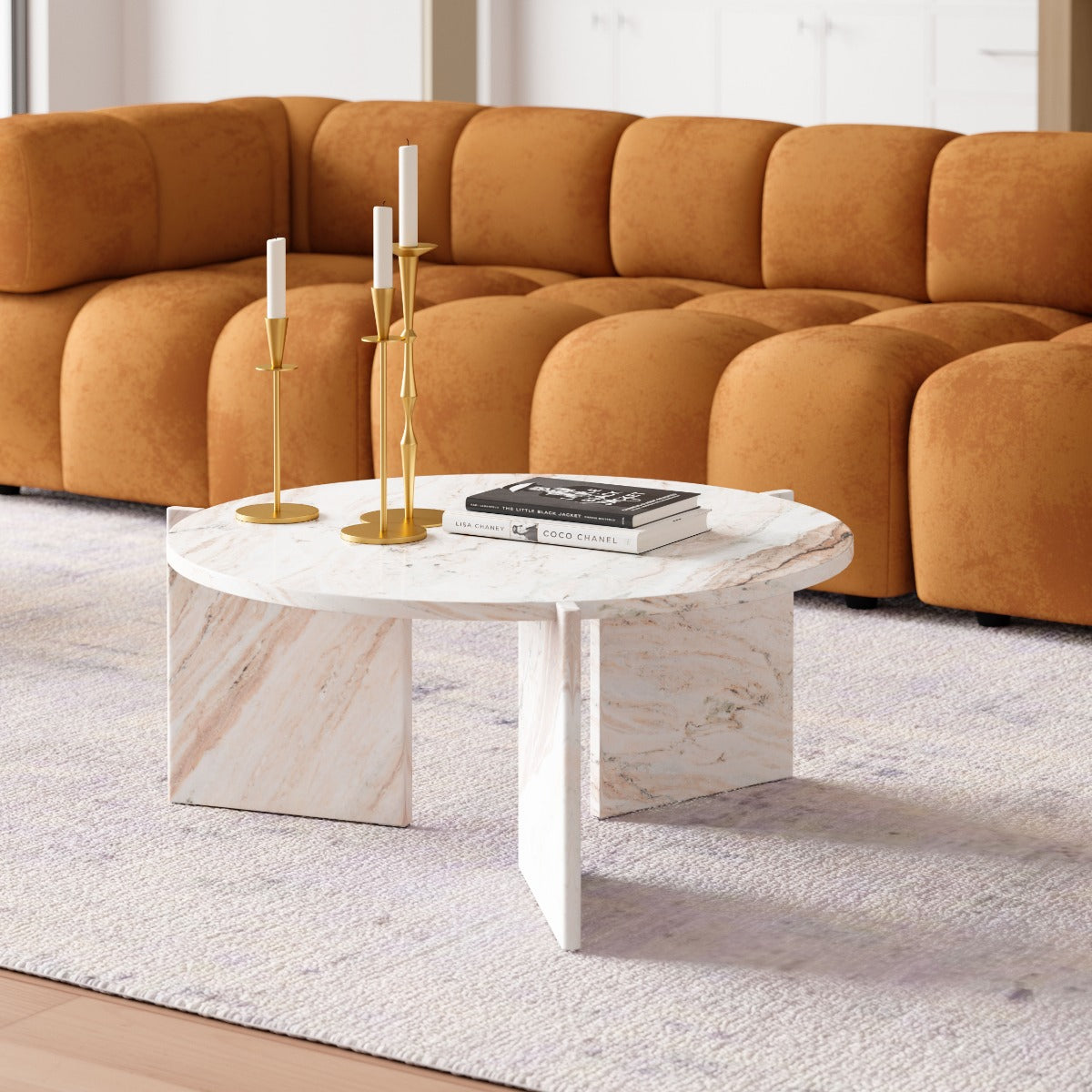 Lancaster Coffee Table - Natural Elegant and Sleek Coffee Table for Modern Living Rooms
