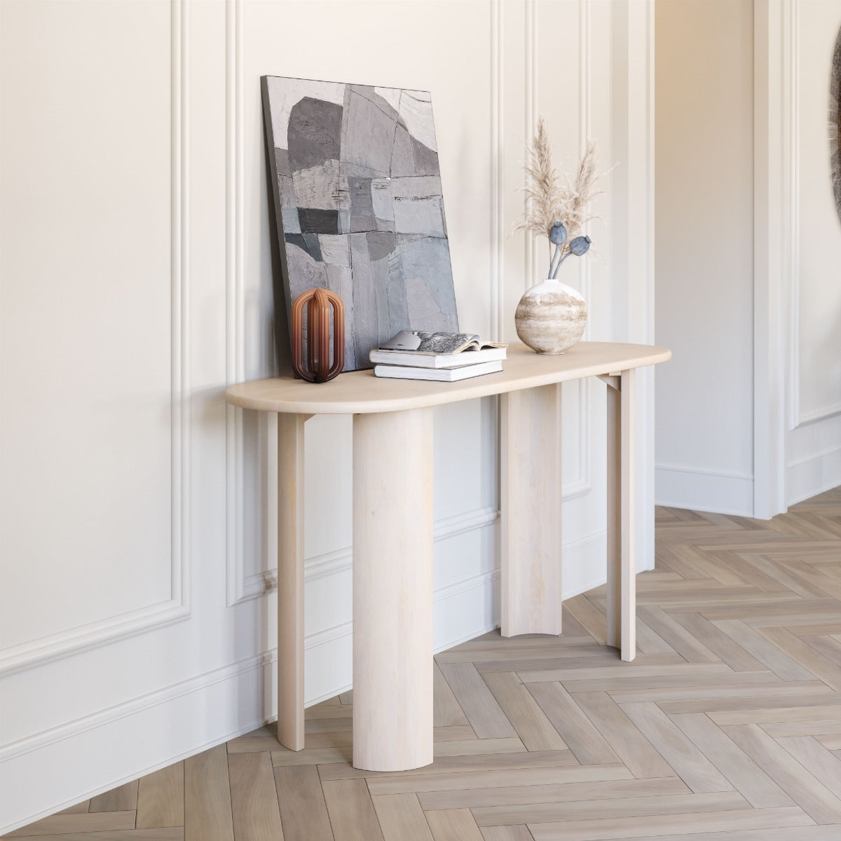 Risan Console Table - Natural Elegant and Versatile Console Table for Modern Entryways and Living Spaces