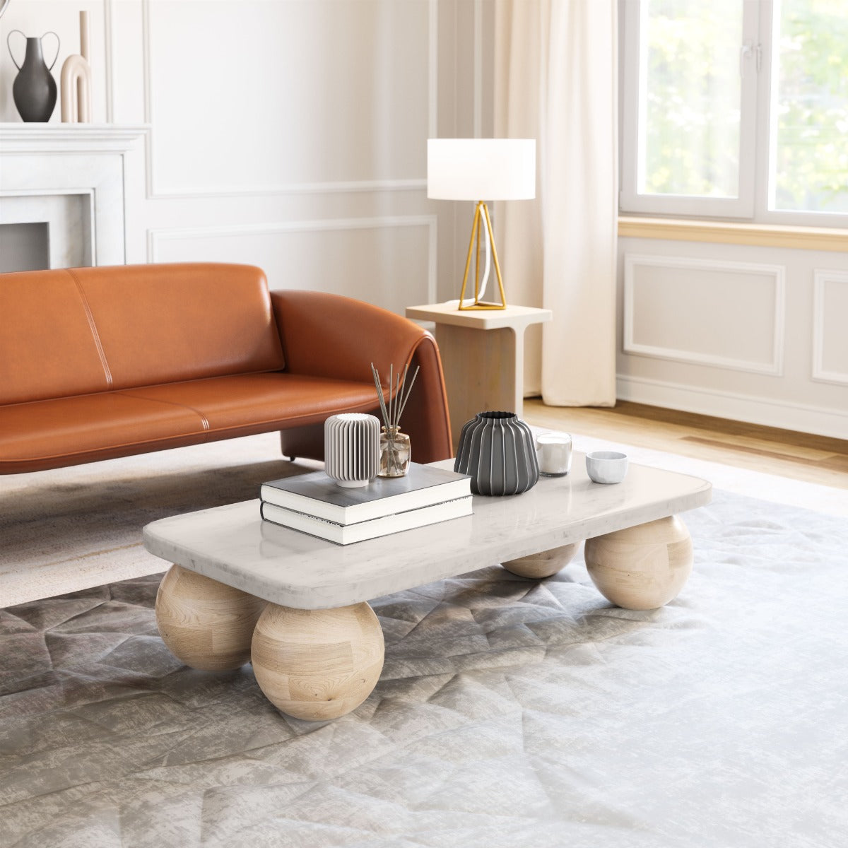Camakat Coffee Table Natural β Stylish and Rustic Natural Wood Coffee Table for Living Room or Lounge Area