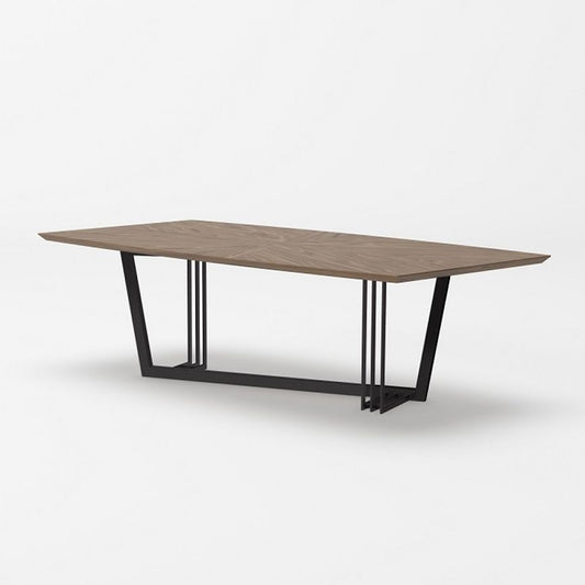 Modrest Gilroy - Modern Walnut and Black Dining Table