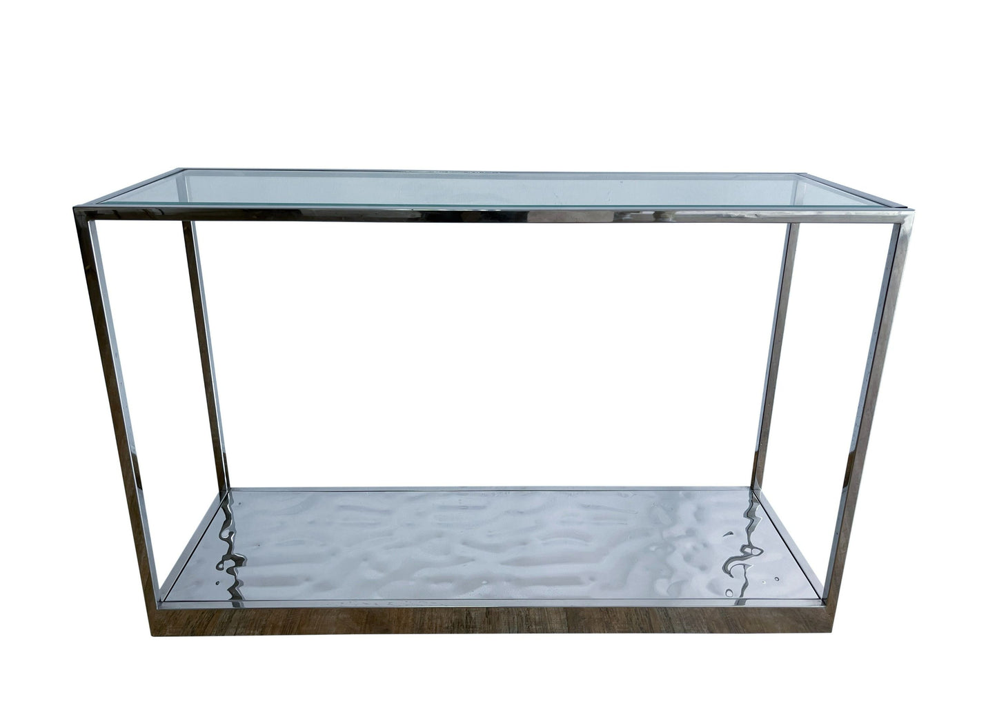 Modrest Braxton - Contemporary Clear Wave Glass Console Table