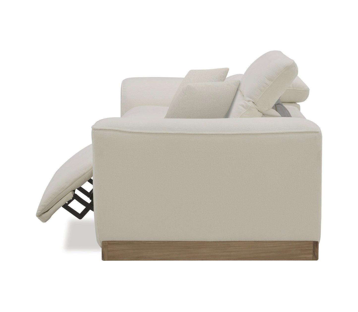 Divani Casa Hagerty Modern Off-White Fabric Sofa with 2 Power Recliners β Stylish and Comfortable Seating for Contemporary Living Rooms