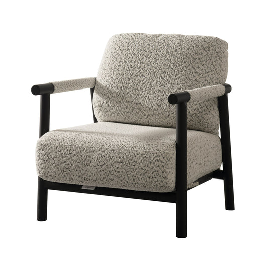 Modrest Balko Modern Grey Fabric and Black Accent Chair β A Stylish Blend of Contemporary Design and Comfort