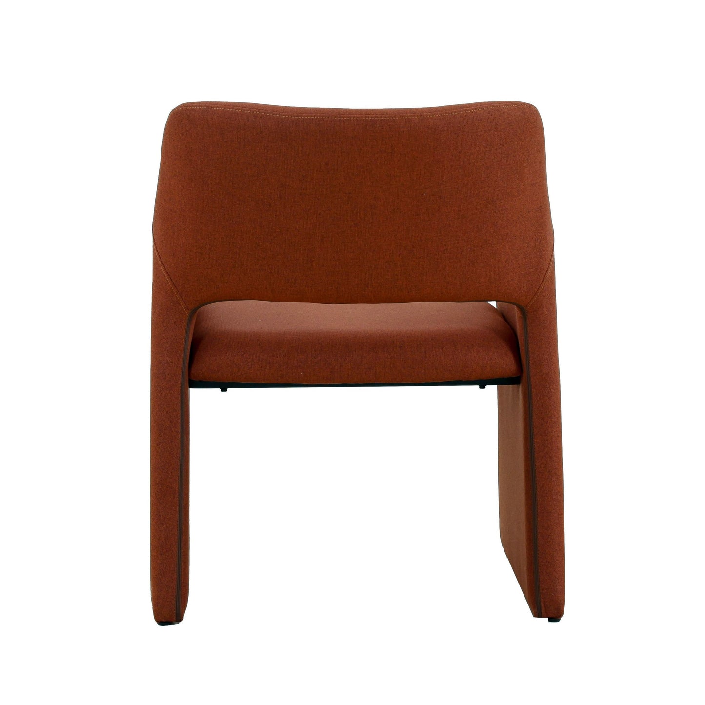 Modrest Lasara Modern Rust Fabric Dining Chair - A Stylish and Comfortable Addition to Contemporary Dining Spaces, Featuring Luxurious Rust-Colored Upholstery and a Sleek Design.