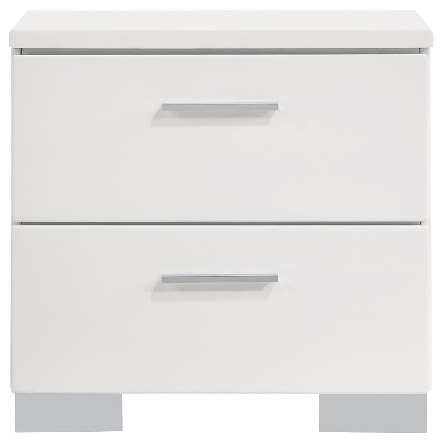 Felicity 5-Piece Bedroom Set White High Gloss - Elegant and Contemporary Bedroom Furniture Collection