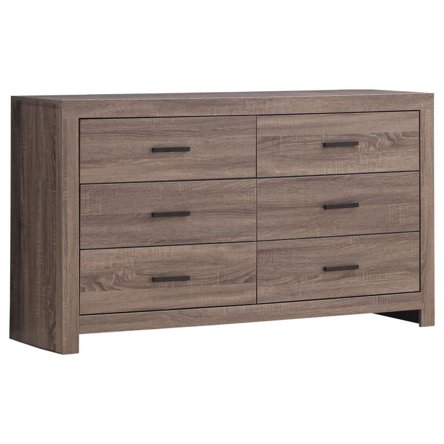 Brantford 6-Drawer Dresser β Barrel Oak Finish for Rustic Elegance and Ample Bedroom Storage