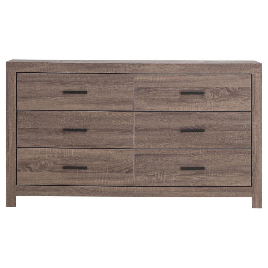 Brantford 6-Drawer Dresser β Barrel Oak Finish for Rustic Elegance and Ample Bedroom Storage