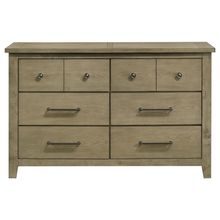 Hazlewood 6-Drawer Bedroom Dresser Cabinet in Vineyard Oak - Spacious Storage Solution