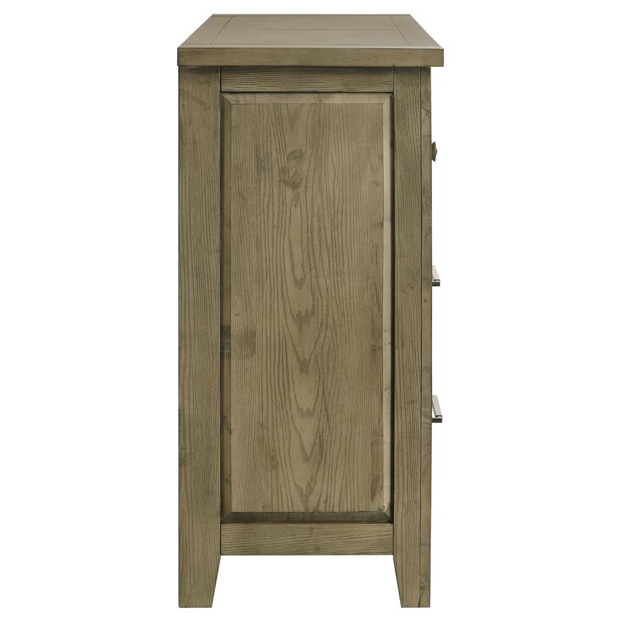 Hazlewood 6-Drawer Bedroom Dresser Cabinet in Vineyard Oak - Spacious Storage Solution