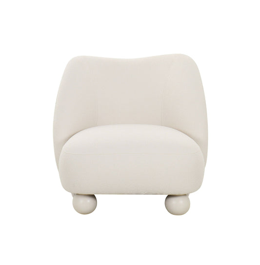 Divani Casa Duran Accent Chair β Contemporary Design, White Fabric Upholstery