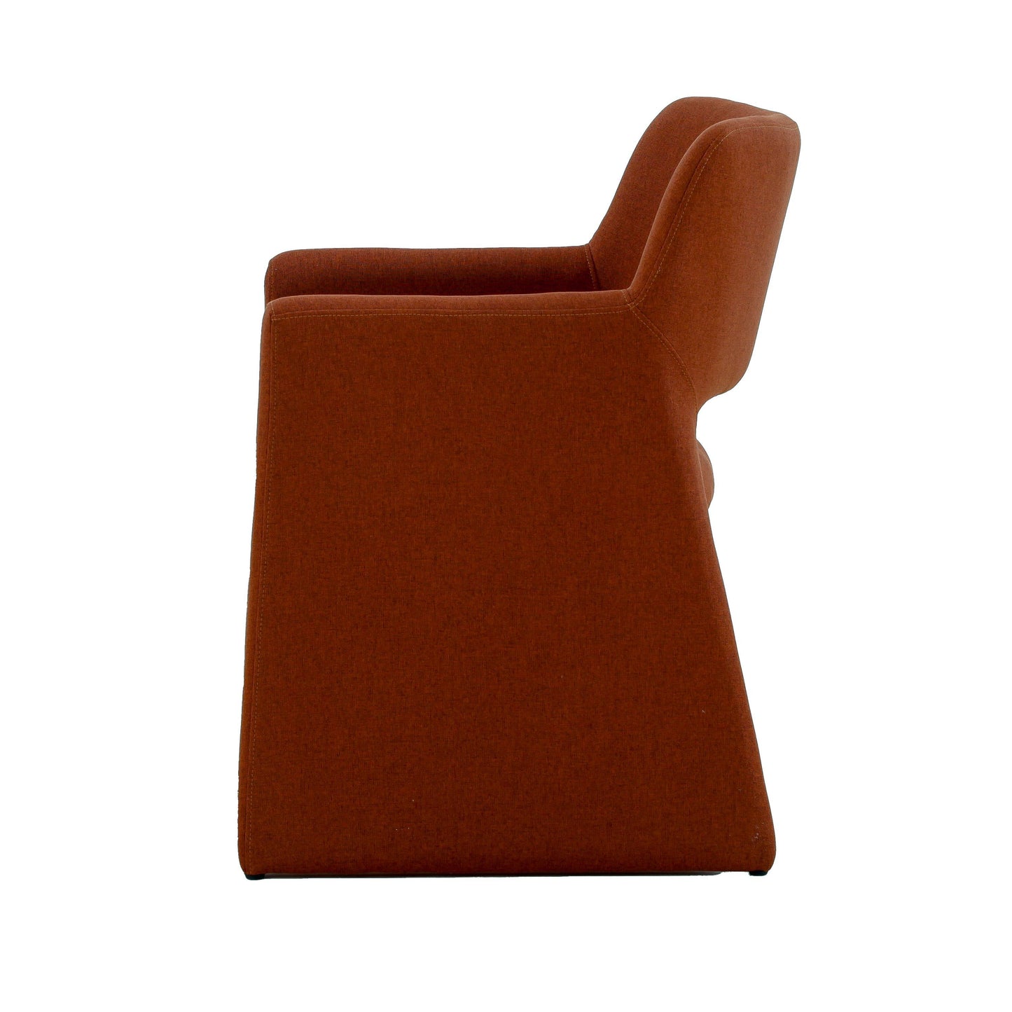 Modrest Lasara Modern Rust Fabric Dining Chair - A Stylish and Comfortable Addition to Contemporary Dining Spaces, Featuring Luxurious Rust-Colored Upholstery and a Sleek Design.