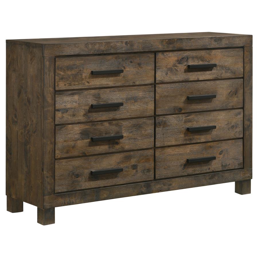 Woodmont 8-Drawer Dresser Rustic Golden Brown β Spacious and Stylish Storage Solution