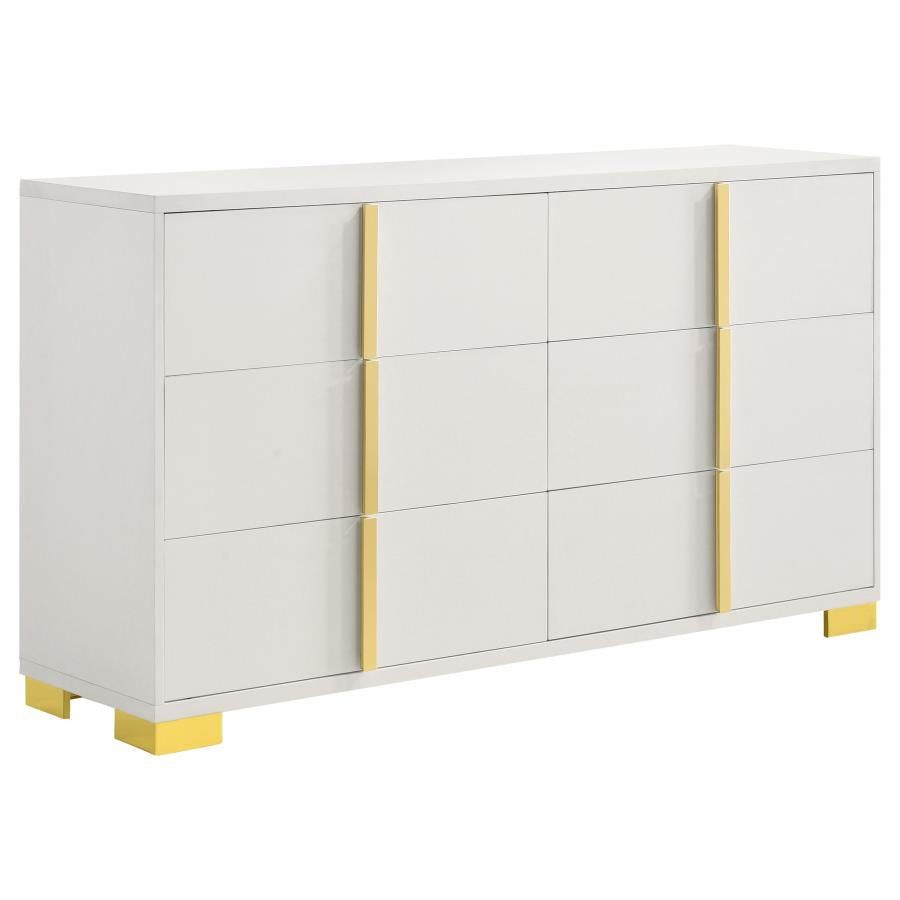 Marceline 6-Drawer Dresser in White - Elegant and Spacious Storage Solution for a Clean and Modern Bedroom Look