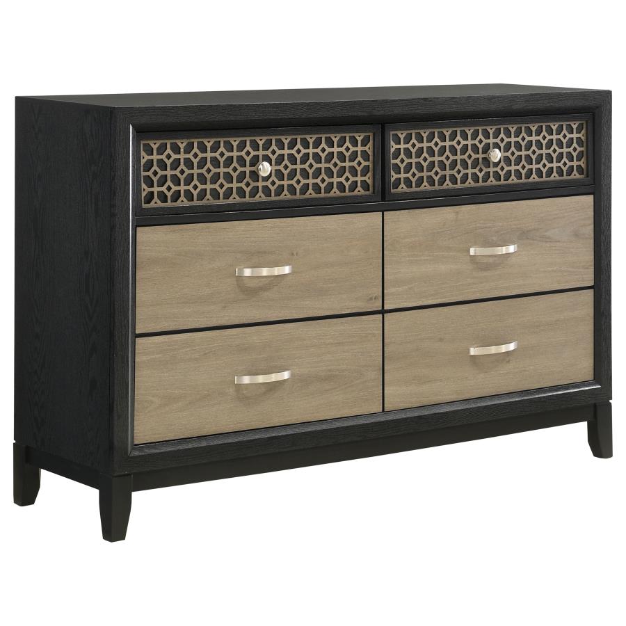 Valencia 6-Drawer Dresser in Black - Sleek and Elegant Storage Solution for a Modern and Stylish Bedroom Look