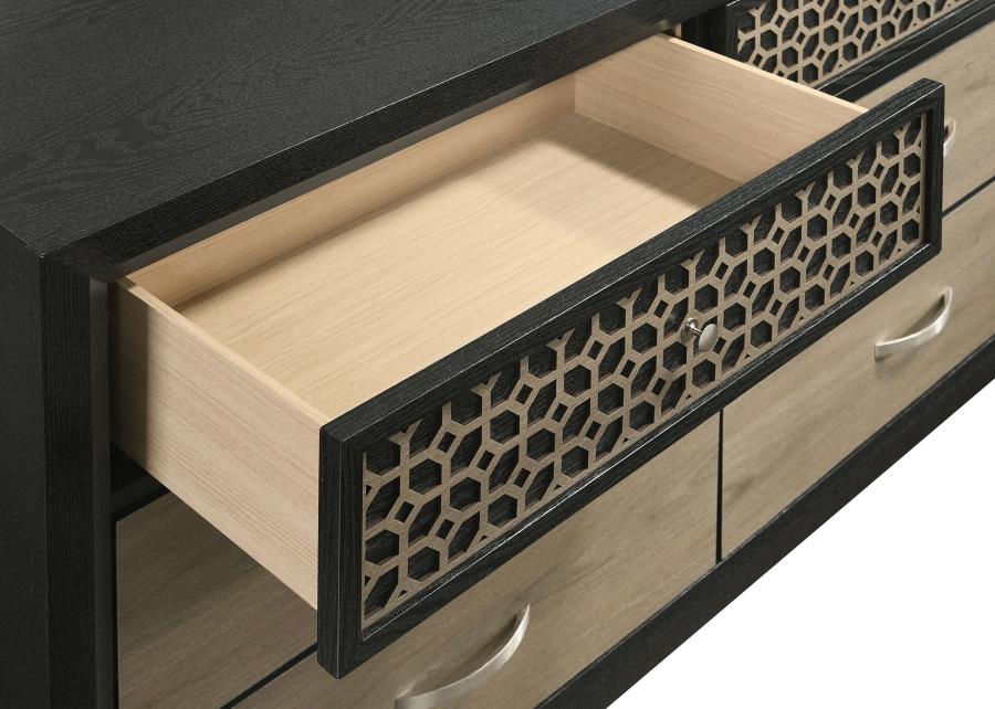 Valencia 6-Drawer Dresser in Black - Sleek and Elegant Storage Solution for a Modern and Stylish Bedroom Look