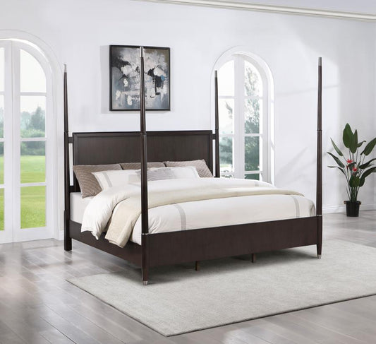 Emberlyn Wood Poster Bed Brown