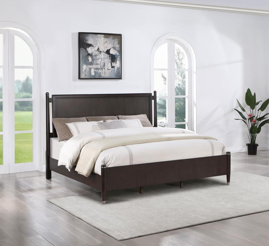 Emberlyn Wood Poster Bed in Brown - Warm and Rustic Design for a Cozy, Timeless Bedroom Retreat