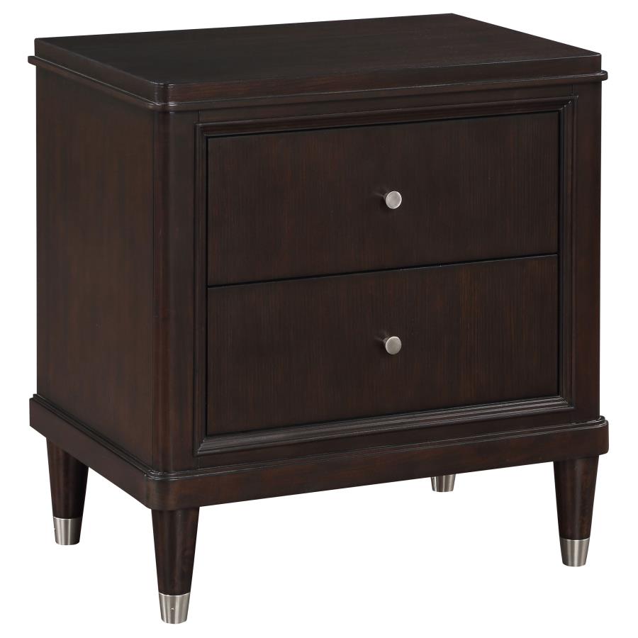 Emberlyn 2-Drawer Nightstand β Brown Finish for Warm Rustic Charm and Convenient Bedroom Storage
