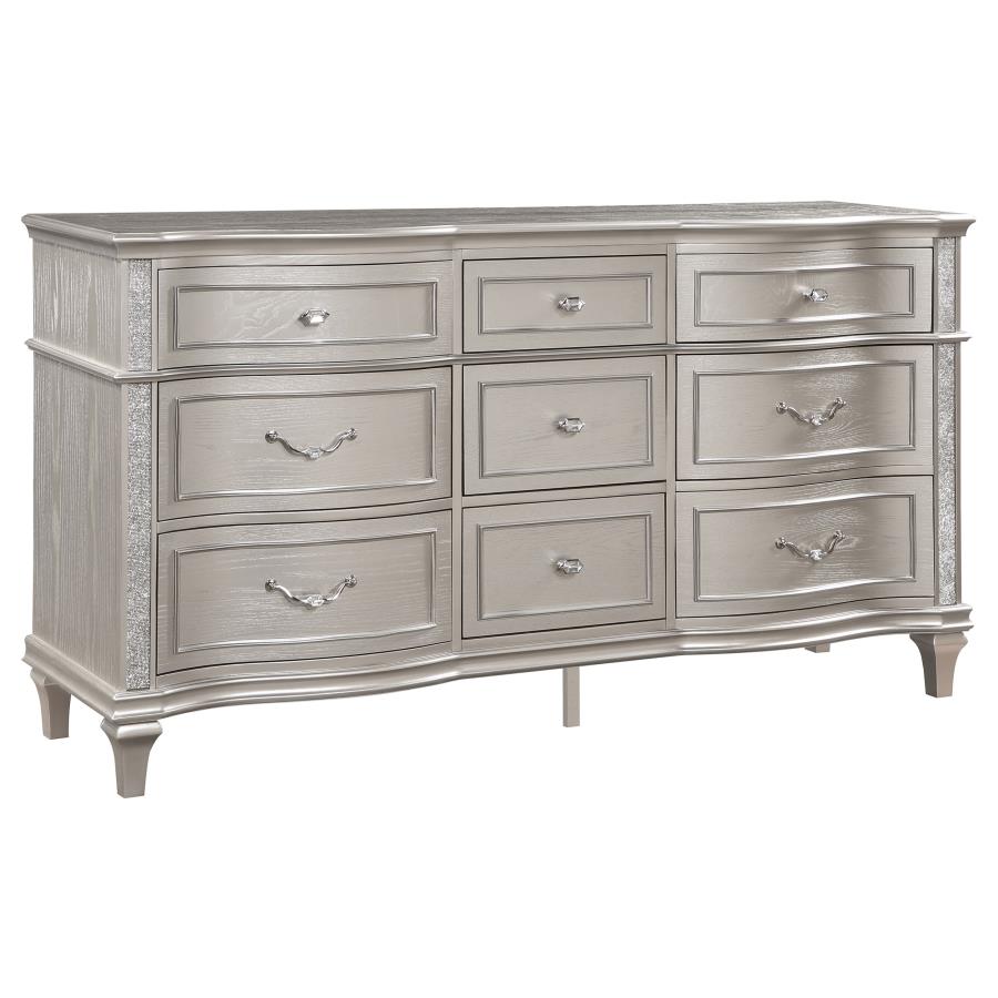 Evangeline 4-Piece Upholstered Platform Bedroom Set β Ivory & Silver Oak Finish for Luxurious Comfort and Timeless Elegance