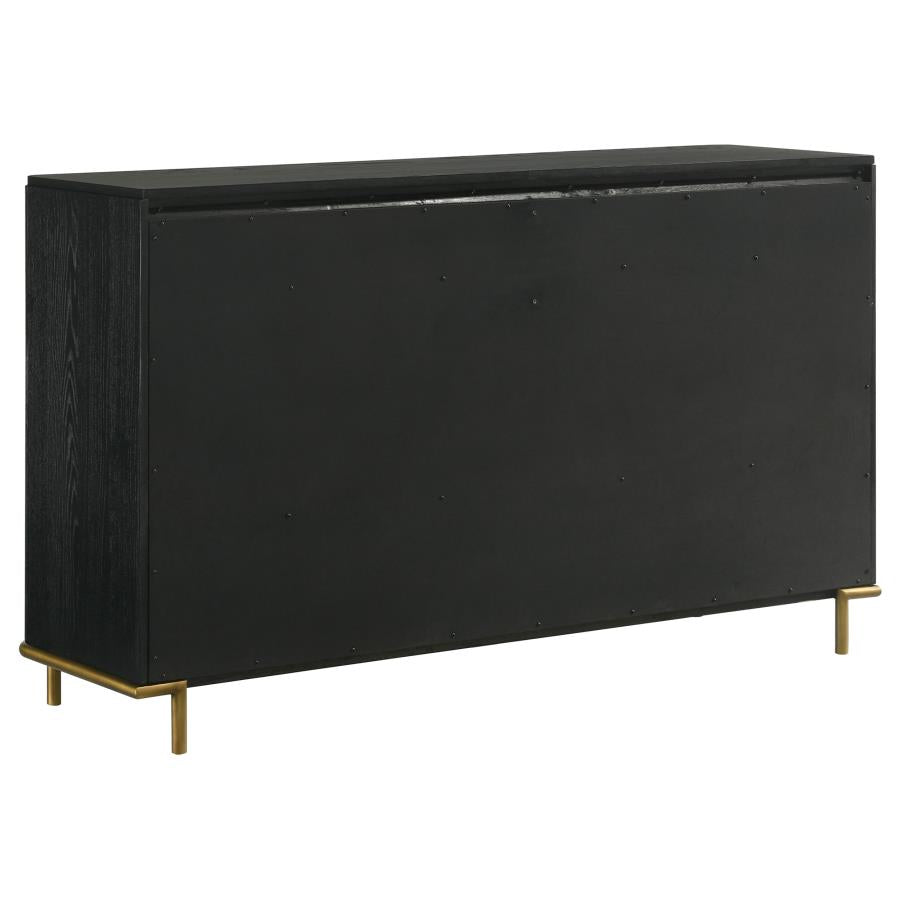"Arini 5-Piece Bedroom Set β Black & Natural Modern Elegance