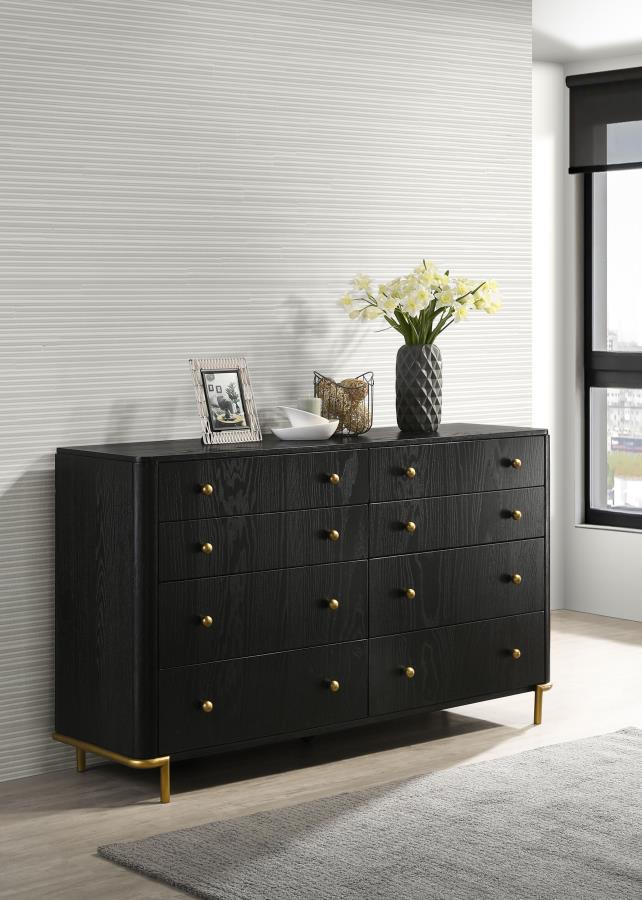 Arini 8-Drawer Dresser β Black Finish for Modern Elegance and Ample Bedroom Storage