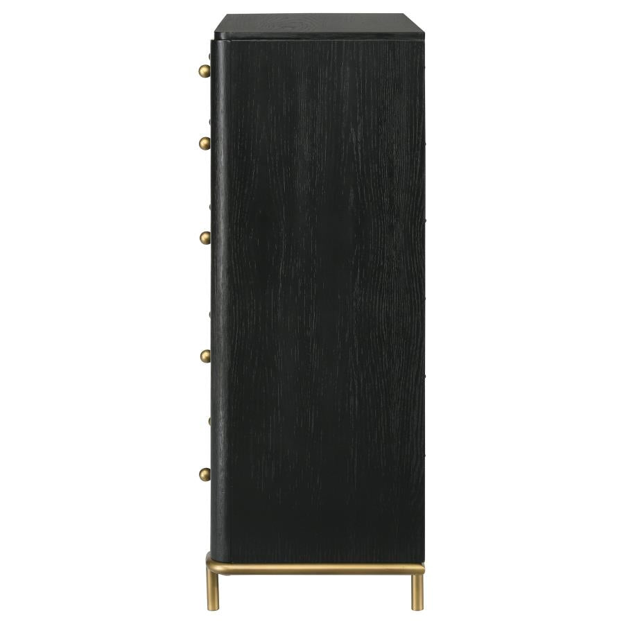 Arini 5-Drawer Chest β Sleek Black Storage with Style
