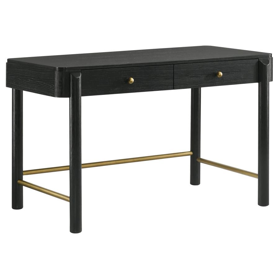 Arini 2-Drawer Vanity Desk β Sleek Black Makeup Table with Storage